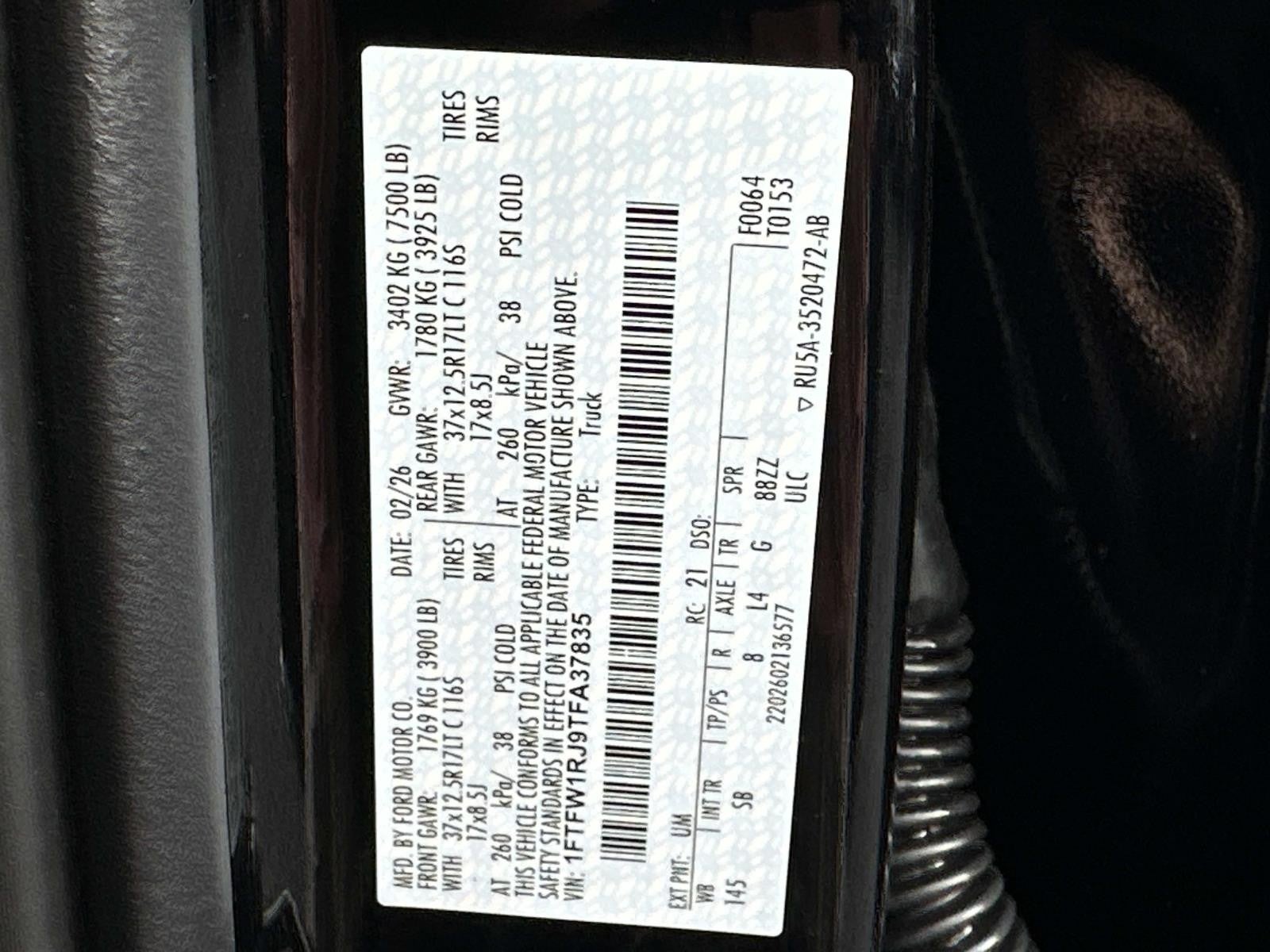 2026 Ford F-150 RAPTOR 4WD SUPERCREW 5.5'