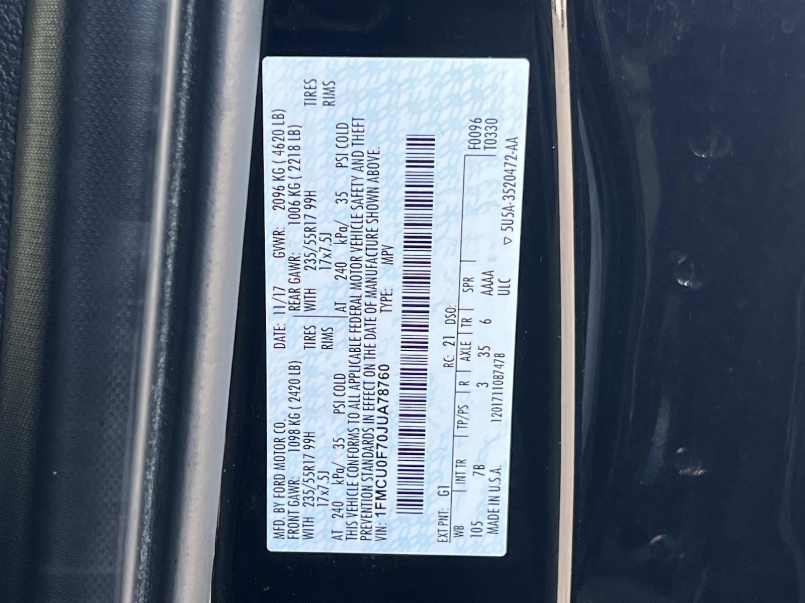 2018 Ford Escape S FWD