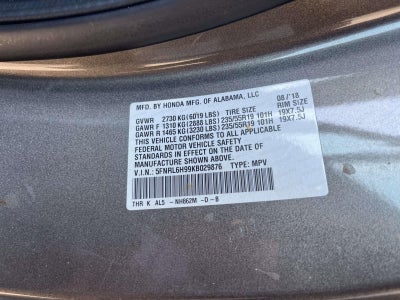 2019 Honda Odyssey ELITE AUTO FWD