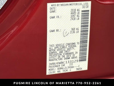 2019 Nissan Altima 2.5 Platinum