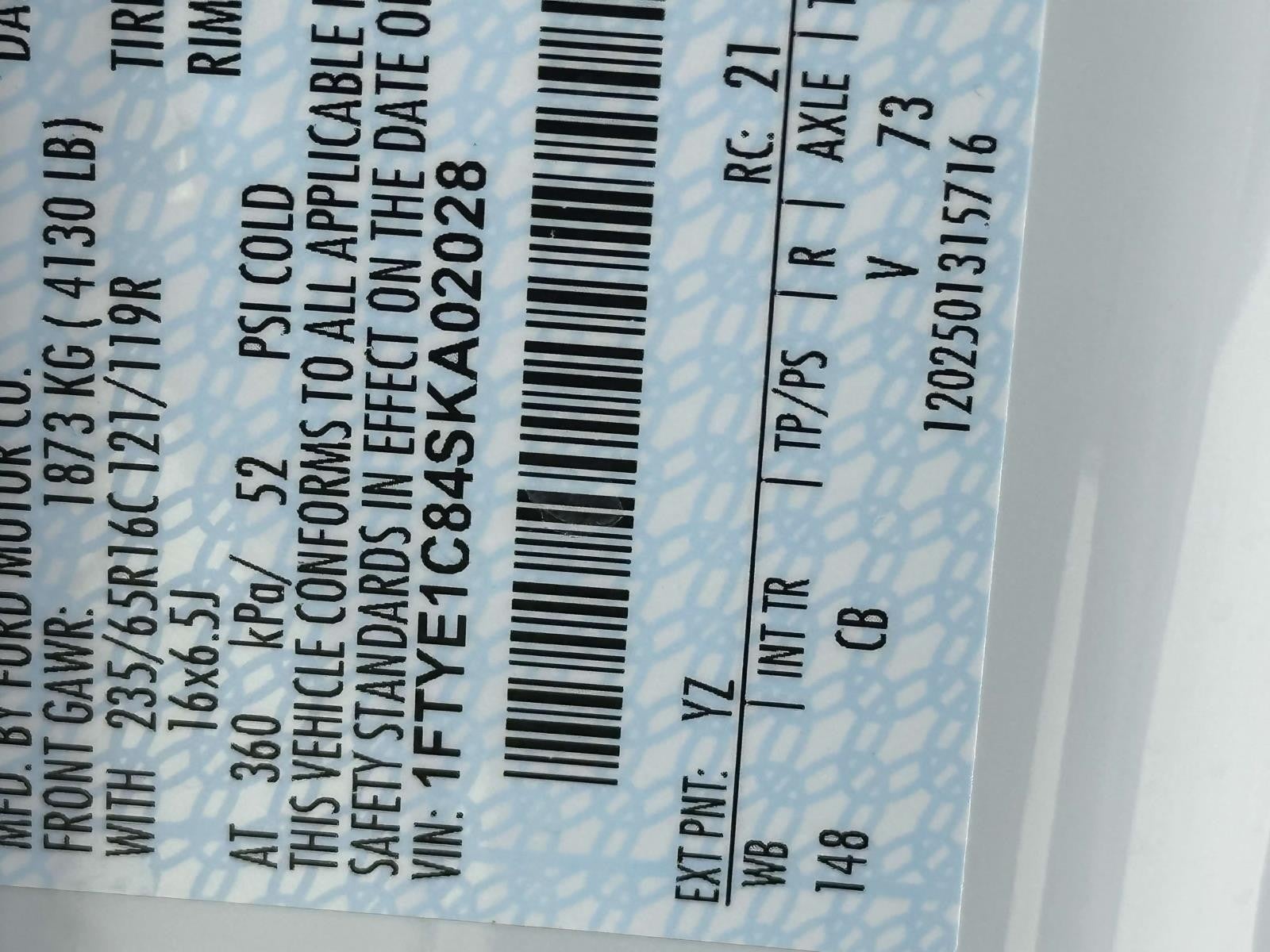 2025 Ford Transit Cargo Van T-150 148 MED RF 8670 GV